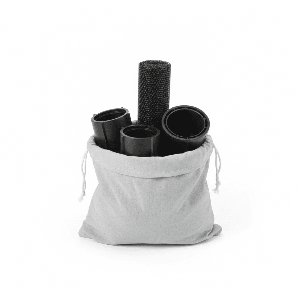 HexDrain Accessory Pack (Ends, Leaf Guard & Outlet)